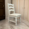 Ziay Side Dining Chair Set of 2, Ladder Back, Turned Legs, Ivory Upholstery By Casagear Home