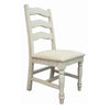 Ziay Side Dining Chair Set of 2 Ladder Back Turned Legs Ivory Upholstery By Casagear Home BM319052