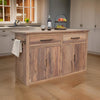 Nesa 60 Inch Counter Height Kitchen Island, 2 Drawers, 4 Door, Shelf, Brown By Casagear Home