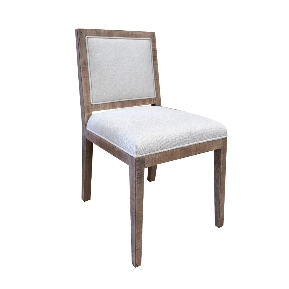Sevy Side Dining Chair Set of 2 Padded Square Back and Seat Brown Wood By Casagear Home BM319060