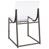 Dino Dining Chair Set of 2 Clear Acrylic Seat Back Black Nickel 18 Inch By Casagear Home BM319070