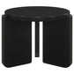 Kiya Side End Table Panel Legs 27 Inch Round Black Solid Wood Frame By Casagear Home BM319074