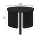 Kiya Side End Table Panel Legs 27 Inch Round Black Solid Wood Frame By Casagear Home BM319074