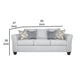 Siya Sofa Gray Fabric 82 Inch with Track Arms 4 Accent Throw Pillows By Casagear Home BM319076