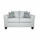 Siya Loveseat, Gray Fabric, Track Style Arms, 2 Accent Pillows, 60 Inch By Casagear Home