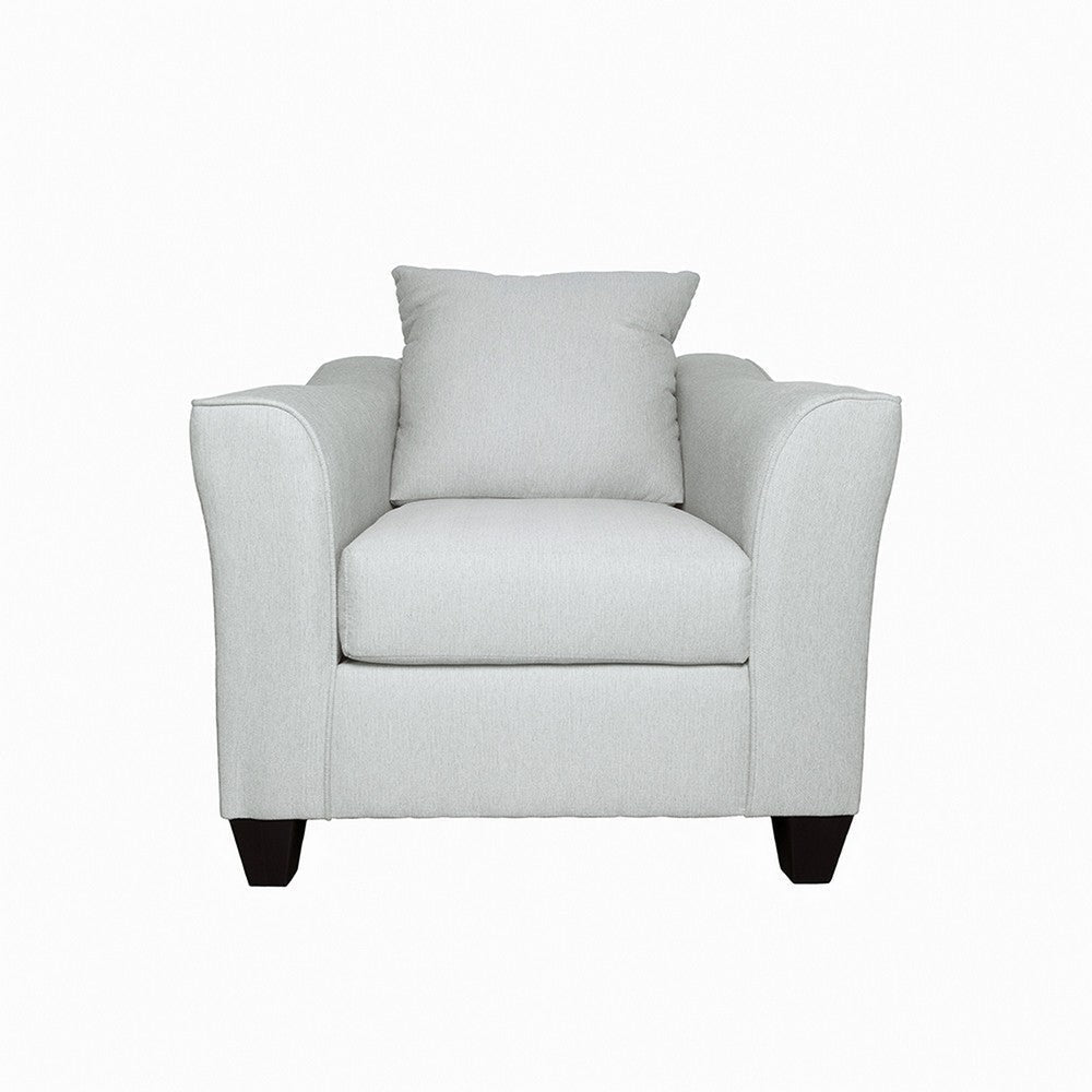 Siya Accent Chair, Gray Fabric, Track Arms, Accent Pillows, Foam Cushions By Casagear Home