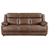 Ellen Sofa Brown Faux Leather Foam Cushions Pillow Top Arms 86 Inch By Casagear Home BM319079