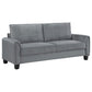 Dave Sofa, Gray Fabric, Rounded Armrests, Black Tapered Legs, 80 Inch By Casagear Home