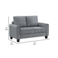 Dave Loveseat Gray Fabric Rounded Armrests Black Tapered Legs 57 Inch By Casagear Home BM319083