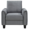 Dave Accent Chair Gray Fabric Rounded Armrests Black Tapered Legs By Casagear Home BM319084