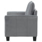 Dave Accent Chair Gray Fabric Rounded Armrests Black Tapered Legs By Casagear Home BM319084