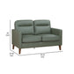 Joey Loveseat Green Faux Leather Modern Track Arms Hardwood 53 Inch By Casagear Home BM319088