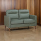 Joey Loveseat Green Faux Leather Modern Track Arms Hardwood 53 Inch By Casagear Home BM319088