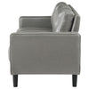 Rumi Sofa Gray Faux Leather Modern Track Arms Foam Cushions 77 Inch By Casagear Home BM319092