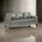 Rumi Sofa Gray Faux Leather Modern Track Arms Foam Cushions 77 Inch By Casagear Home BM319092