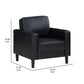 Rumi Accent Chair Black Faux Leather Modern Track Arms Foam Cushions By Casagear Home BM319095