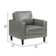 Rumi Accent Chair Gray Faux Leather Modern Track Arms Foam Cushions By Casagear Home BM319096