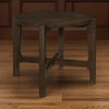 Katie End Table Round 26 Inch Top Dark Brown Solid Wood Cross Beam Legs By Casagear Home BM319099