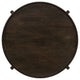 Katie Coffee Table Round 38 Inch Top Dark Brown Wood Cross Beam Legs By Casagear Home BM319100