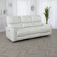 Lima Power Recliner Sofa, Ivory Faux Leather, USB Port, Cushions, 83 Inch By Casagear Home