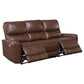 Lima Power Recliner Sofa Brown Faux Leather USB Port Cushions 83 Inch By Casagear Home BM319104