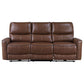 Lima Power Recliner Sofa Brown Faux Leather USB Port Cushions 83 Inch By Casagear Home BM319104