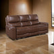 Lima Power Recliner Sofa, Brown Faux Leather, USB Port, Cushions, 83 Inch By Casagear Home