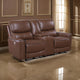Lima Power Recliner Loveseat, Brown Faux Leather, USB Port, Foam, 72 Inch By Casagear Home