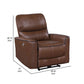 Lima Power Recliner Chair Brown Faux Leather USB Port Foam Cushions By Casagear Home BM319108