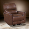 Lima Power Recliner Chair, Brown Faux Leather, USB Port, Foam Cushions By Casagear Home