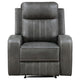Josen Manual Recliner Chair Gray Faux Leather Cushioned Stitched Details By Casagear Home BM319111