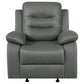 Ursula Manual Glider Recliner Chair Dark Gray Microfiber Leather Tufted By Casagear Home BM319120