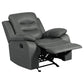 Ursula Manual Glider Recliner Chair Dark Gray Microfiber Leather Tufted By Casagear Home BM319120