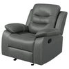 Ursula Manual Glider Recliner Chair Dark Gray Microfiber Leather Tufted By Casagear Home BM319120