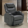 Sania Power Lift Recliner Chair Gray Faux Leather Cup Holders Massage By Casagear Home BM319122