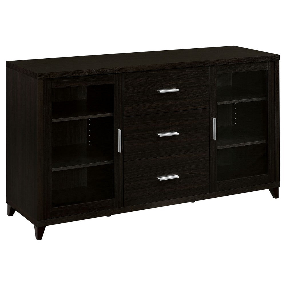 TV Entertainment Center Console 2 Media Towers Bridge Cappuccino Brown By Casagear Home BM319123