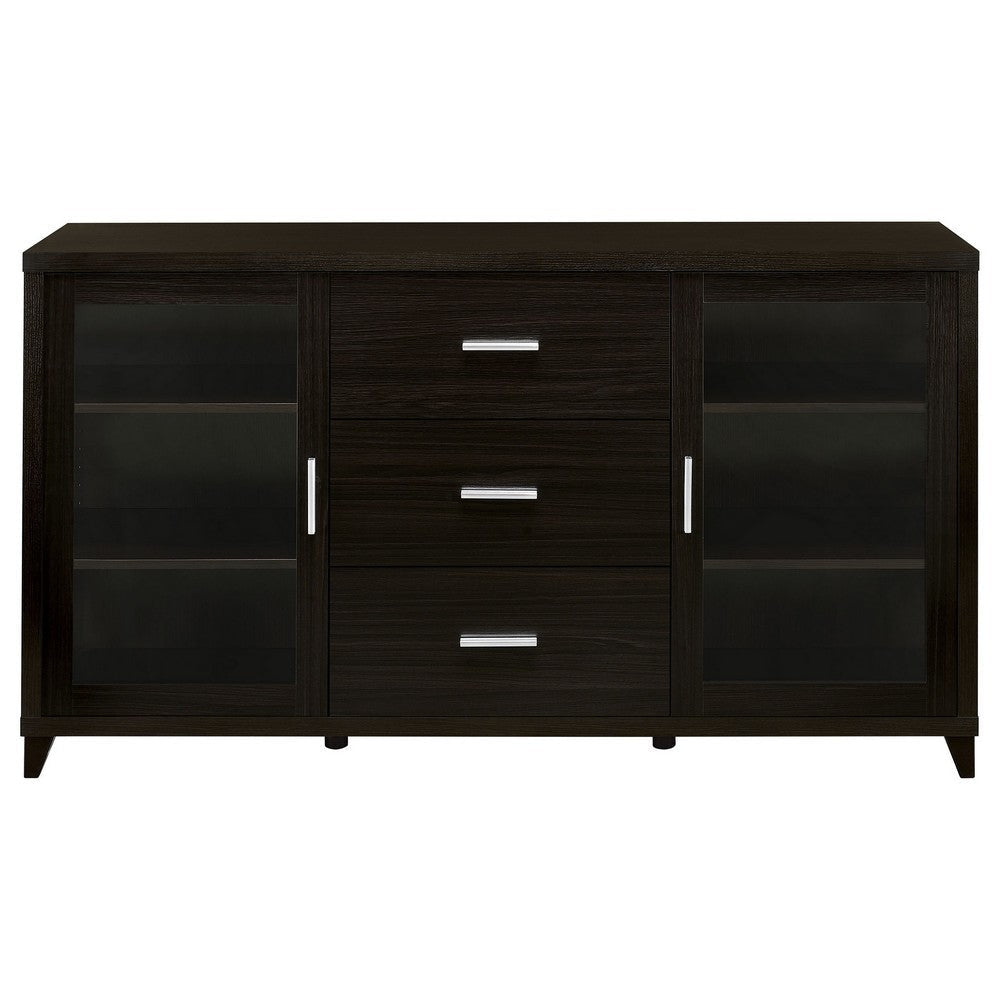 TV Entertainment Center Console 2 Media Towers Bridge Cappuccino Brown By Casagear Home BM319123