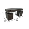 3 Piece Writing Desk with 2 File Cabinets Dark Oak Brown Chrome Frame By Casagear Home BM319130