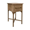 Bera 14 Inch Side End Table Cross Metal Base Drawer Farmhouse Brown By Casagear Home BM319136