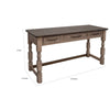 Nite Office Desk 3 Drawers 61 Inch Tabletop Farmhouse Turned Legs Brown By Casagear Home BM319137