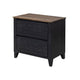 Kay 27 Inch Nightstand 2 Drawers Farmhouse Brown Black Finish Mango Wood By Casagear Home BM319139