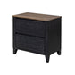 Kay 27 Inch Nightstand 2 Drawers Farmhouse Brown Black Finish Mango Wood By Casagear Home BM319139