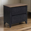 Kay 27 Inch Nightstand, 2 Drawers, Farmhouse Brown Black Finish Mango Wood By Casagear Home