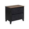Kay 27 Inch Nightstand 2 Drawers Farmhouse Brown Black Finish Mango Wood By Casagear Home BM319139