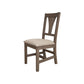 Tren Side Dining Chair Set of 2 Cutout Back Soft Gray Padded Seat Brown By Casagear Home BM319140