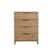 Rosy Tall Dresser Chest 4 Drawers Sleek Cutout Handles Brown Pine Wood By Casagear Home BM319141
