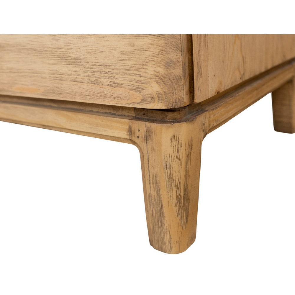 Rosy Tall Dresser Chest 4 Drawers Sleek Cutout Handles Brown Pine Wood By Casagear Home BM319141