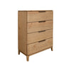 Rosy Tall Dresser Chest, 4 Drawers, Sleek Cutout Handles, Brown Pine Wood By Casagear Home