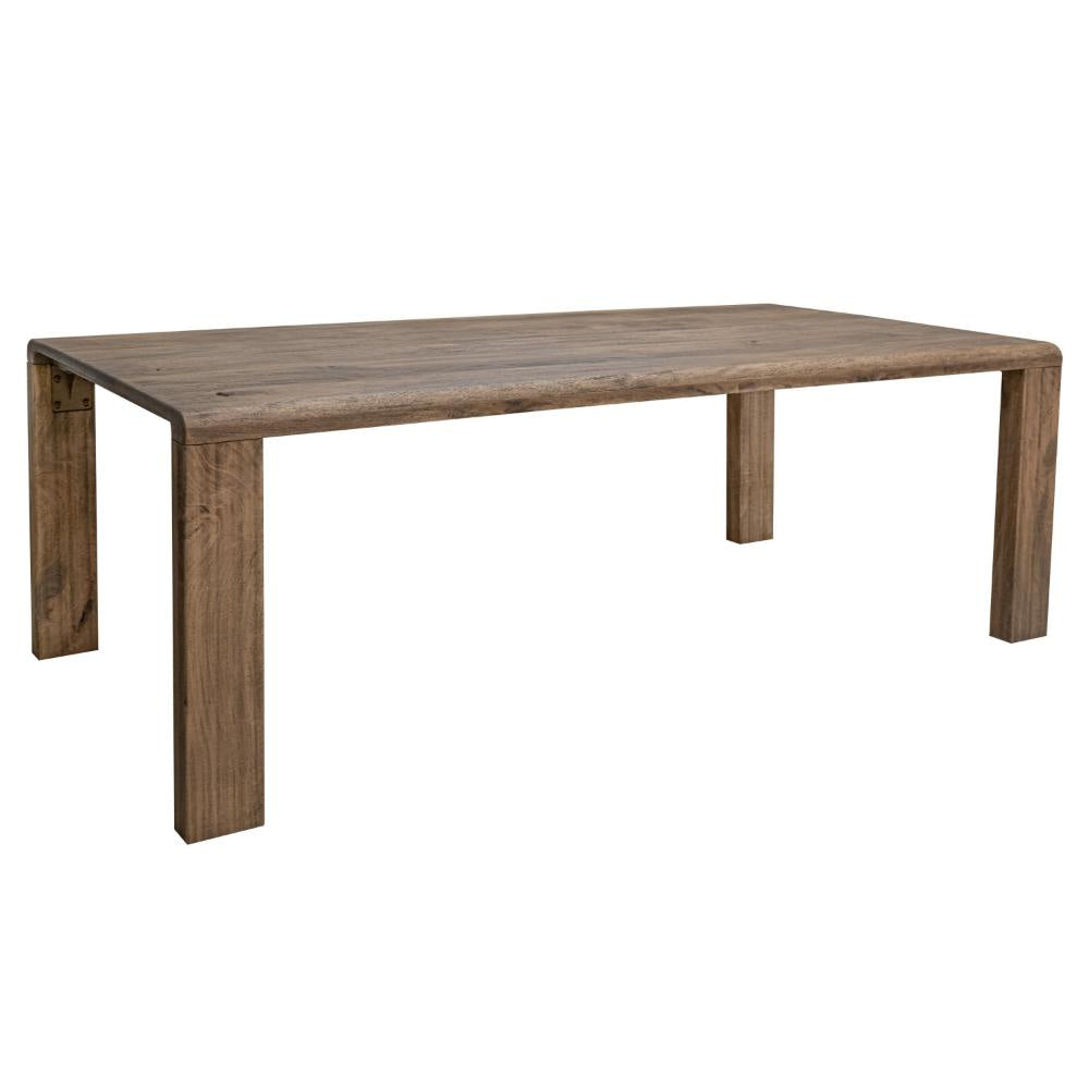 Gena Dining Table 87 Inch Rectangular Top Farmhouse Brown Mango Wood By Casagear Home BM319143