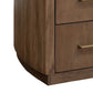 Okai 29 Inch Nightstand 2 Drawers Farmhouse Brown Mango Wood Bronze By Casagear Home BM319148